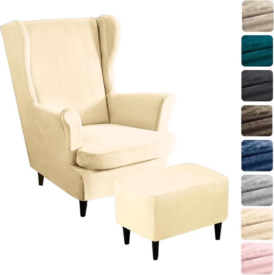Goodivery Elastische Fluwelen Stoelhoes Met Voetenbank Voor Elegante Bescherming En Vernieuwing