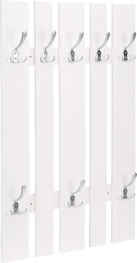 Goodivery Elegant en Ruimtebesparende Wandkapstok met Stalen Haken in Moderne Witte Afwerking