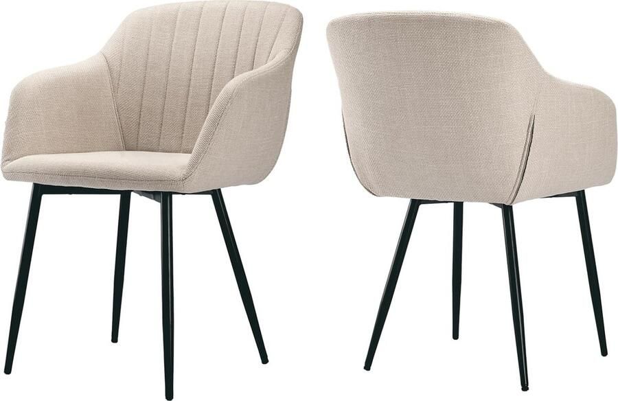 Goodivery Elegante Eetkamerstoelen Set van 2 met Armleuningen voor Woonkamer Slaapkamer en Keuken