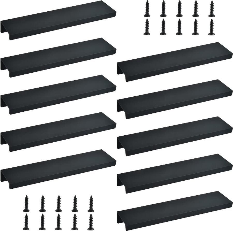 Goodivery Elegante en Moderne Zwarte Meubelgrepen voor Toepassingen Set van 10 Stuks