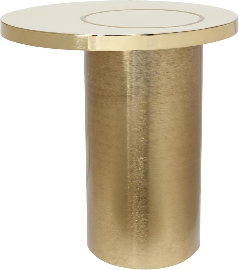 Goodivery Elegante Handgemaakte Bijzettafel in Taupe Goud Art Deco Stijl voor Woonkamer en Slaapkamer