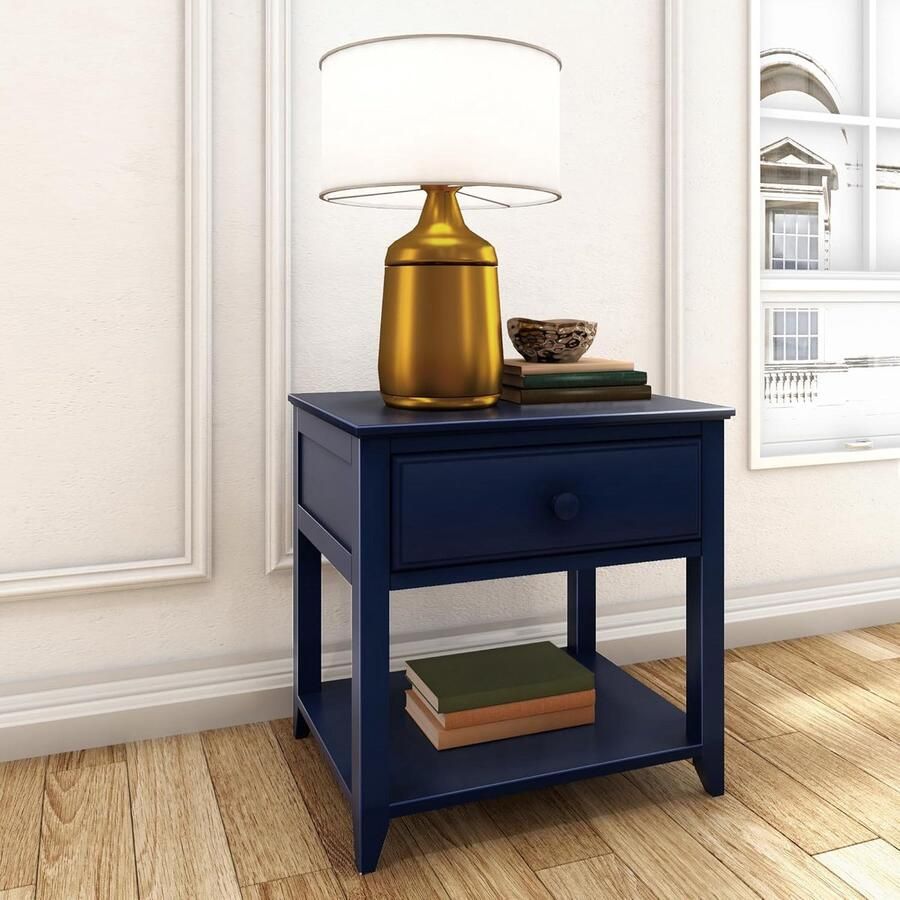 Goodivery Elegante Houten Nachtkast met Lade en Open Vak voor Slaapkamer en Woonkamer