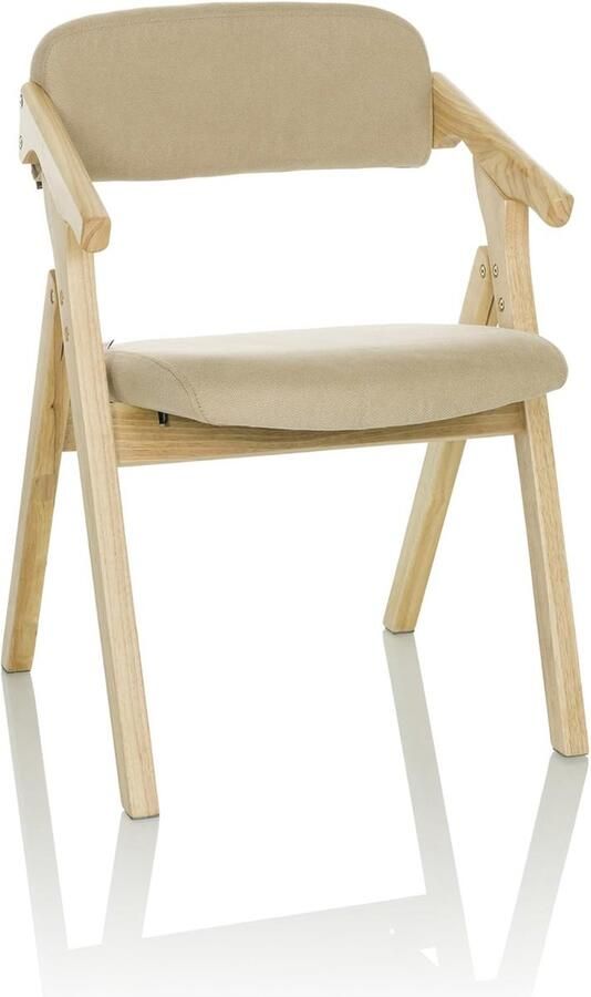 Goodivery Elegante Opvouwbare Houten Stoel voor Bezoekers en Eethoeken in Scandinavische Stijl