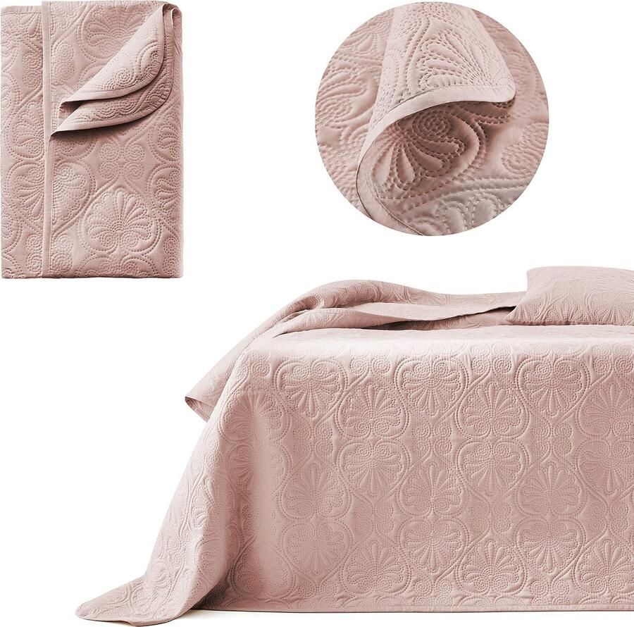 Goodivery Elegante Poederroze Sprei voor Bed en Bank 170 x 210 cm