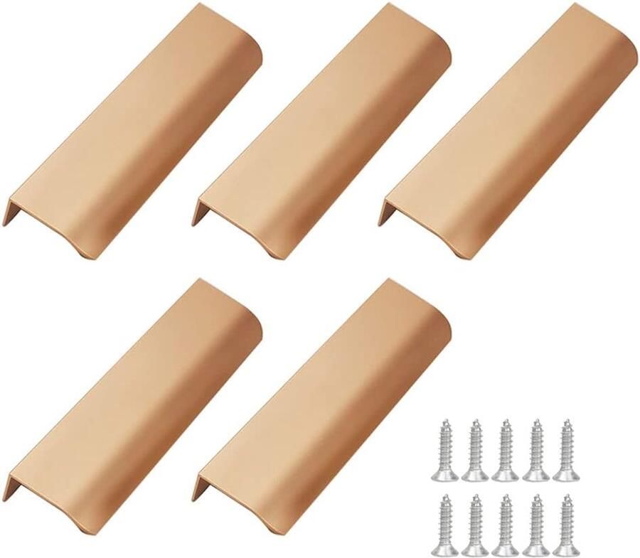 Goodivery Elegante Set van 5 Roze Gouden Handgrepen voor Kasten en Lades Gemakkelijk te Installeren