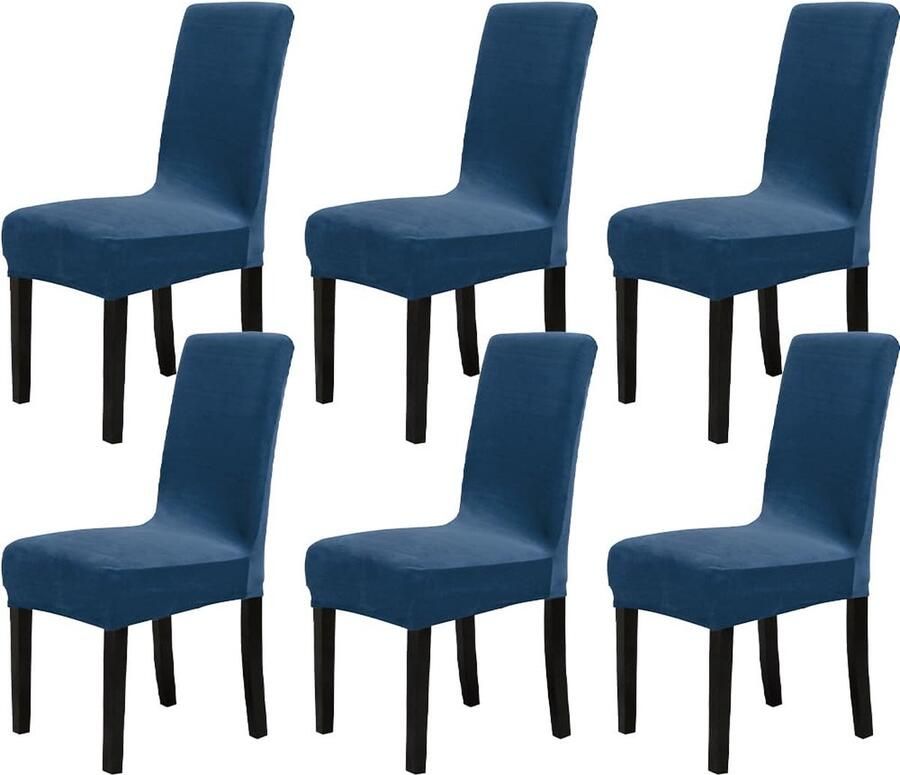 Goodivery Elegante Set van 6 Luxe Fluwelen Stoelhoezen voor Gebruiken