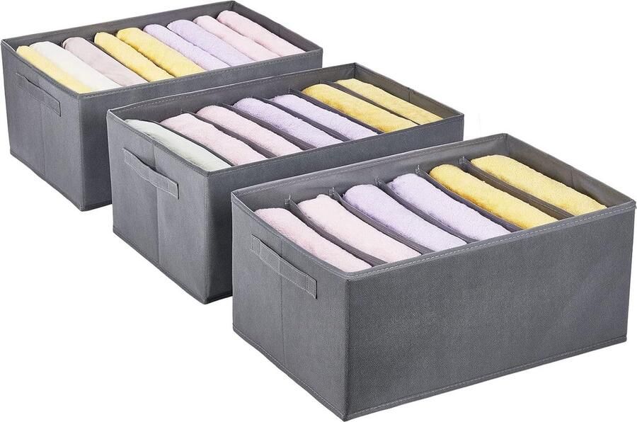 Luvetrex Eucomir Lade Organizer Systeem voor Kledingkast met 6+7+9 Compartimenten Set van 2 Opvouwbare Opslag