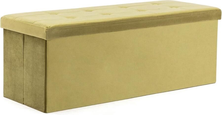 Goodivery Extra Grote Fluwelen Opbergbank met Deksel en Uitneembare Lade voor Woonkamer of Slaapkamer