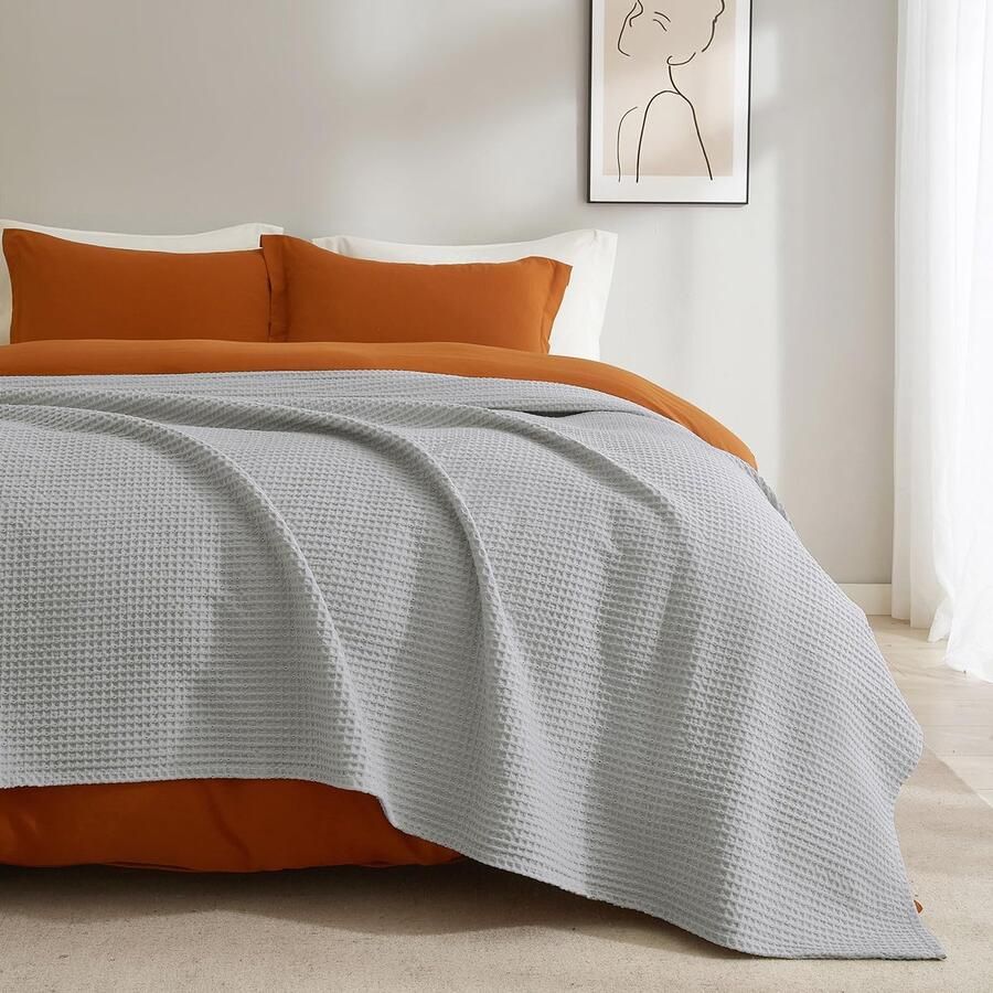 Goodivery Extra Grote Zachte Wafeldeken van 100% Katoen voor Bank en Bed