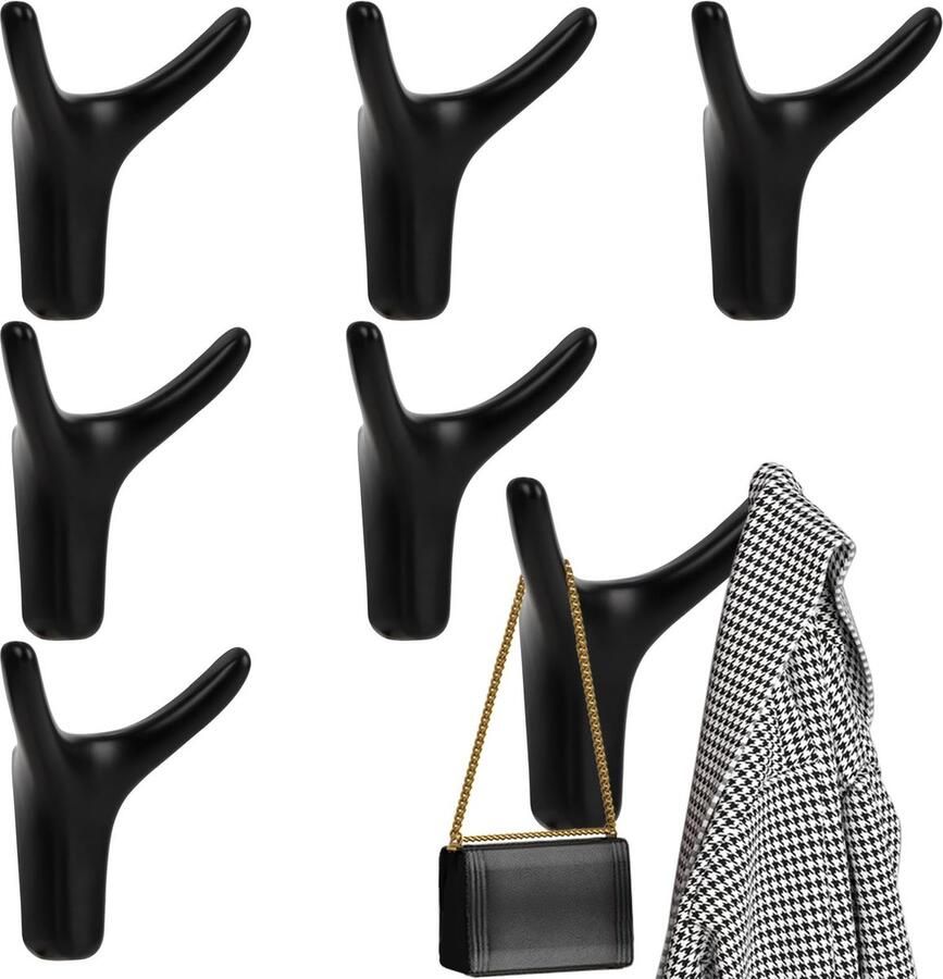 Goodivery Garderobehaken Set van 6 Stuks met Onzichtbare Bevestiging voor Stijlvol Interieurontwerp