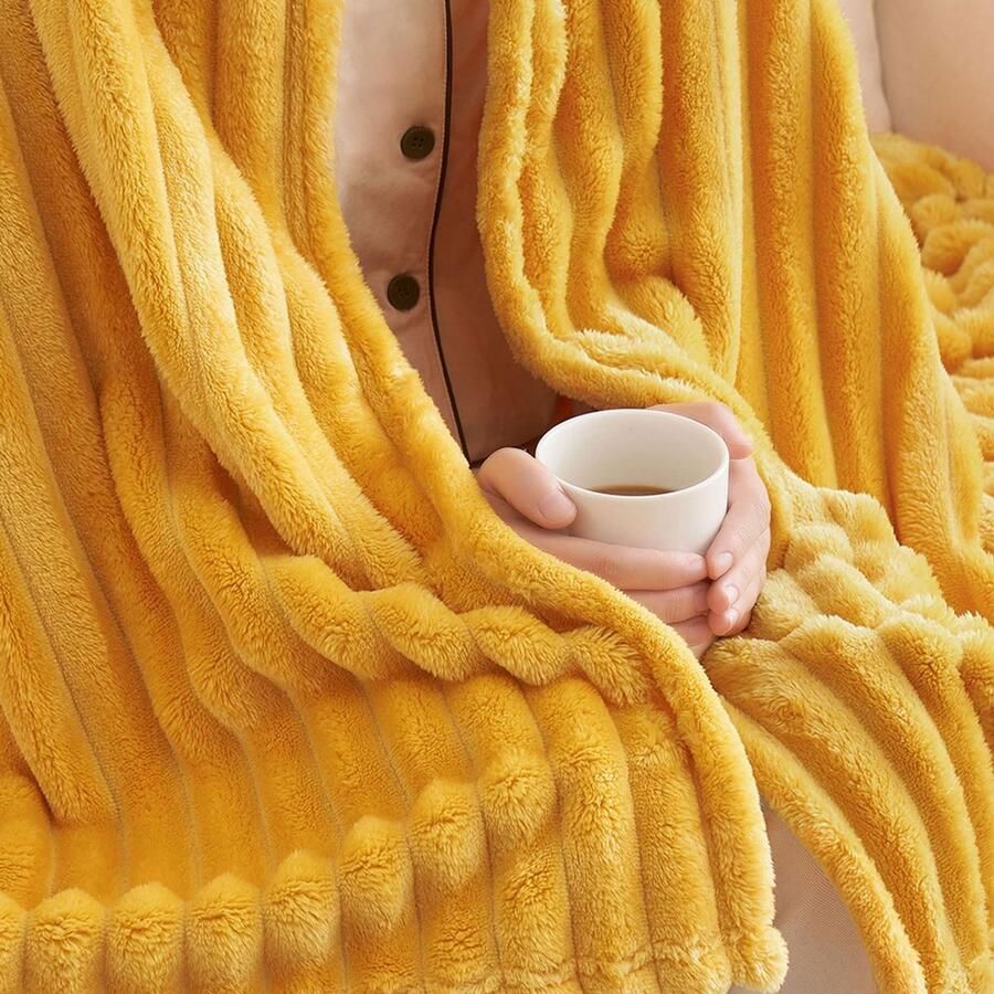 Goodivery Gezellige Zachte Deken voor Bank en Slaapkamer Fluweelzachte Microvezel Sprei 150 x 200 cm Oranje