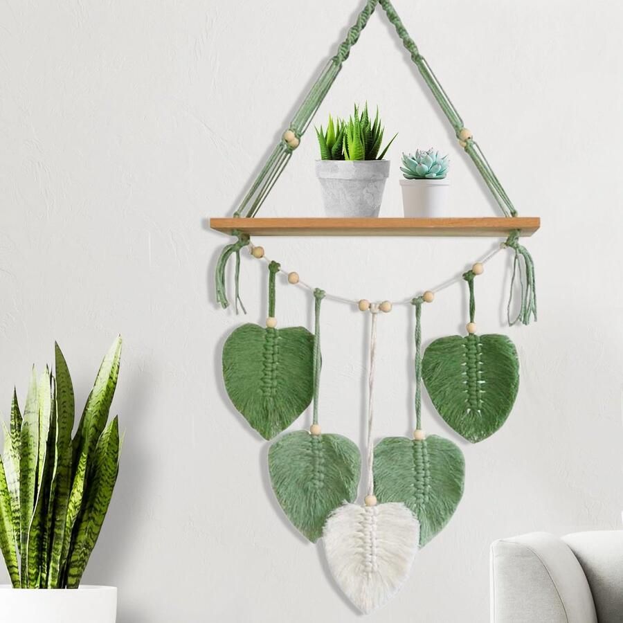 Goodivery Handgeweven Bohemian Wandrek met Macramé voor Stijlvolle Interieurdecoratie