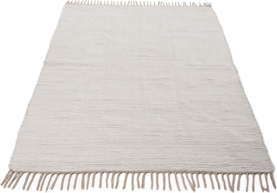 Goodivery Handgeweven Boho Stijl Katoenen Vloerkleed met Franjes 190 x 290 cm voor Woonkamer