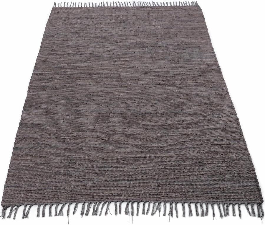 Goodivery Handgeweven Katoenen Vloerkleed in Boho Stijl voor Woonkamer Mauve 190 x 290 cm