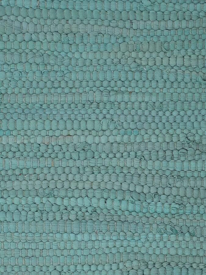 Goodivery Handgeweven Turquoise Katoenen Vloerkleed met Franje 190 x 290 cm voor Woonkamer