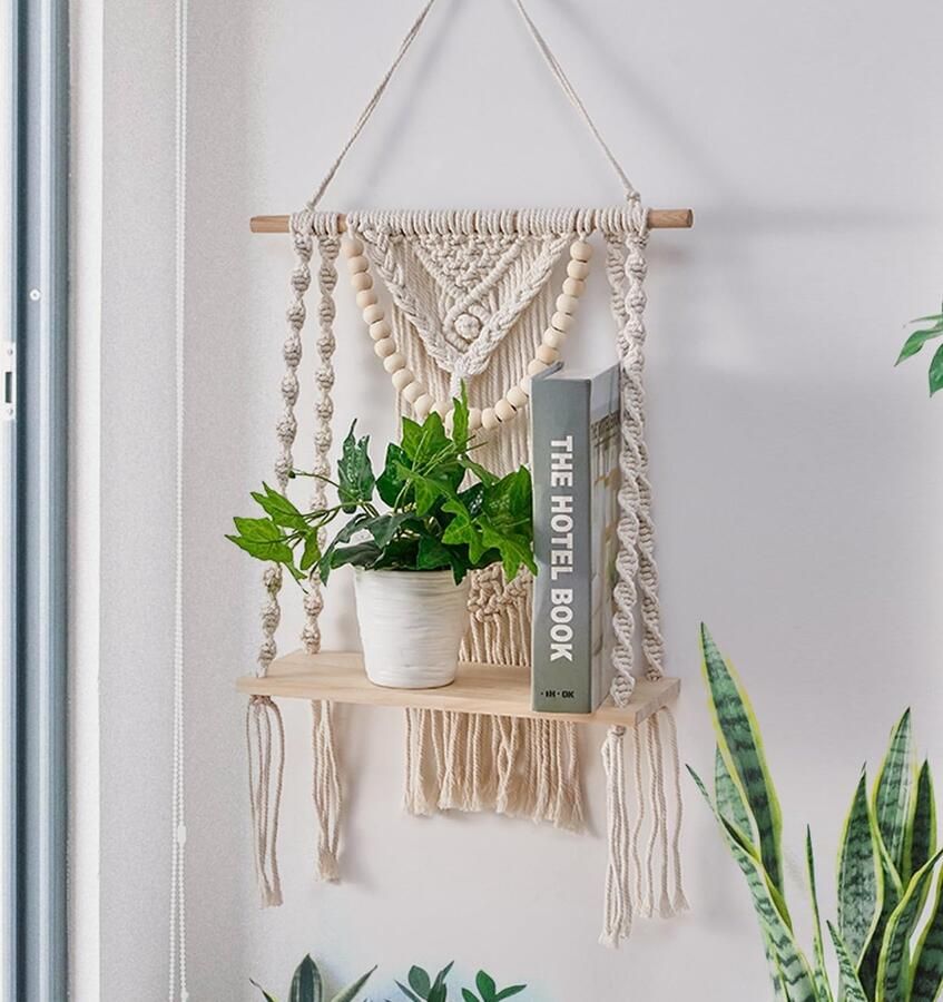 Goodivery Handgeweven Wandplank met Boho-Design voor Stijlvolle Binnenhuisdecoratie