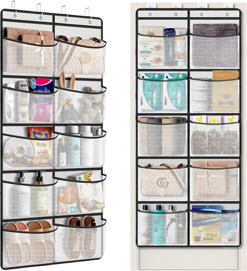 Goodivery Handige Hangrekken Set van 2 met Praktische Opbergruimte en Mesh Vakken