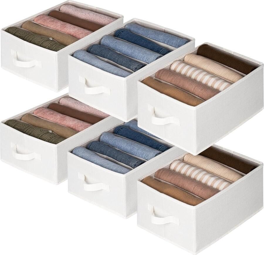 Goodivery Handige Kledingorganiser met Ruime Compartimenten voor Je Garderobe Set van 6 in Beige
