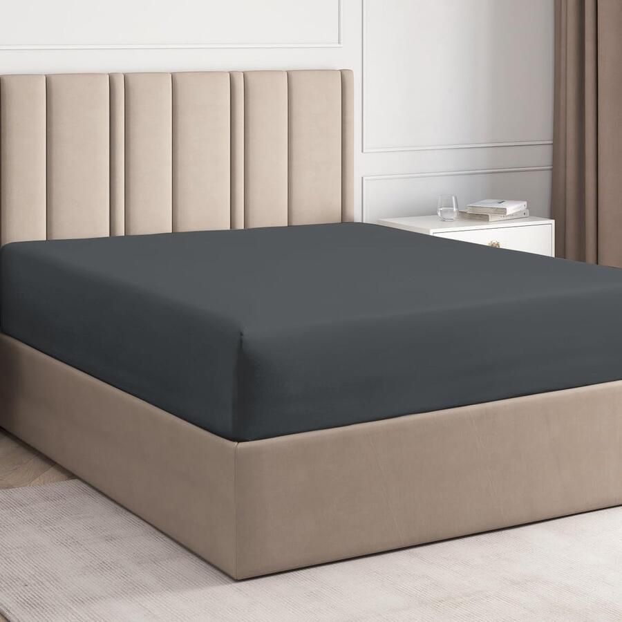 Goodivery Hoeslaken 90 x 200 cm donkergrijs 30 cm basishoogte luxe hoeslaken voor eenpersoonsbed geschikt voor matrassen tot 30 cm hoogte zacht kreukvrij en ademend laken per stuk