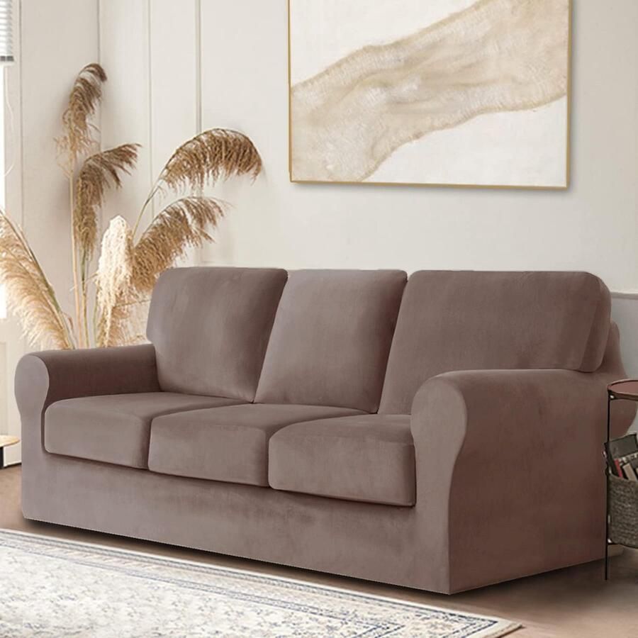 Goodivery Hoogwaardige Elastische Bankhoes voor Drie Zitplaatsen met Verstelbare Band