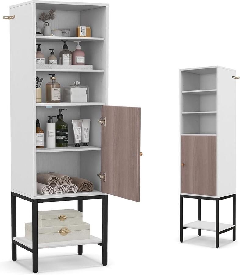 Goodivery Hoogwaardige Witte Opbergkast met Verstelbare Planken voor Badkamer en Keuken