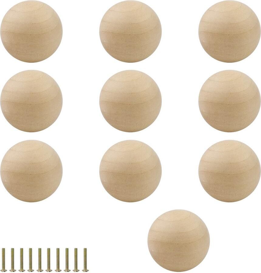 Goodivery Houten Meubelknoppen Set van 10 voor Kasten en Laden met Gladde Afwerking