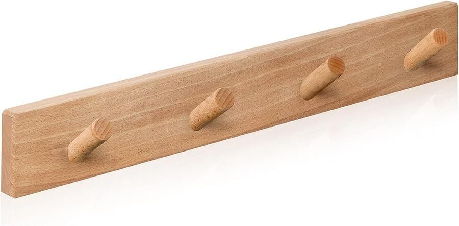 Goodivery Houten Wandkapstok met Vier Haken voor Kinderkamers en Meer
