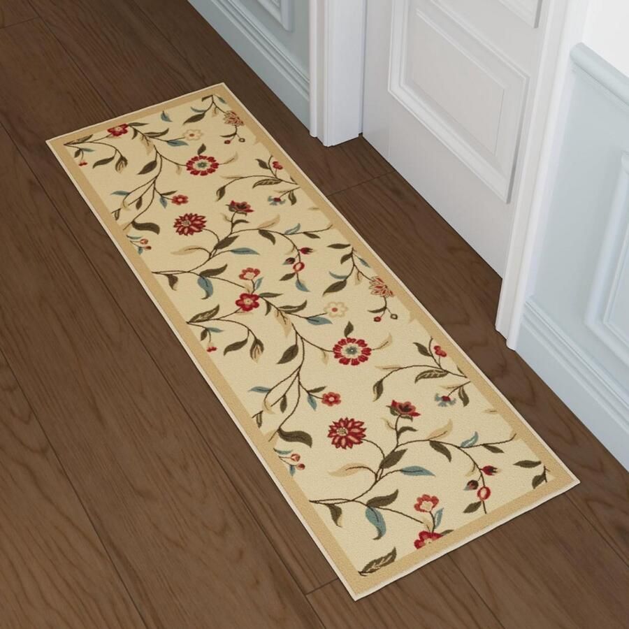 Goodivery Indoor rugs Collectie Contemporary Leaf Design Rubberen loper 50 cm x 150 cm Beige