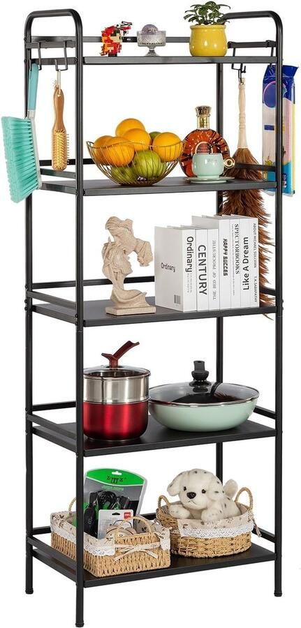 Goodivery Industriële Boekenkast met 5 Niveaus voor Woonkamer Slaapkamer en Keuken