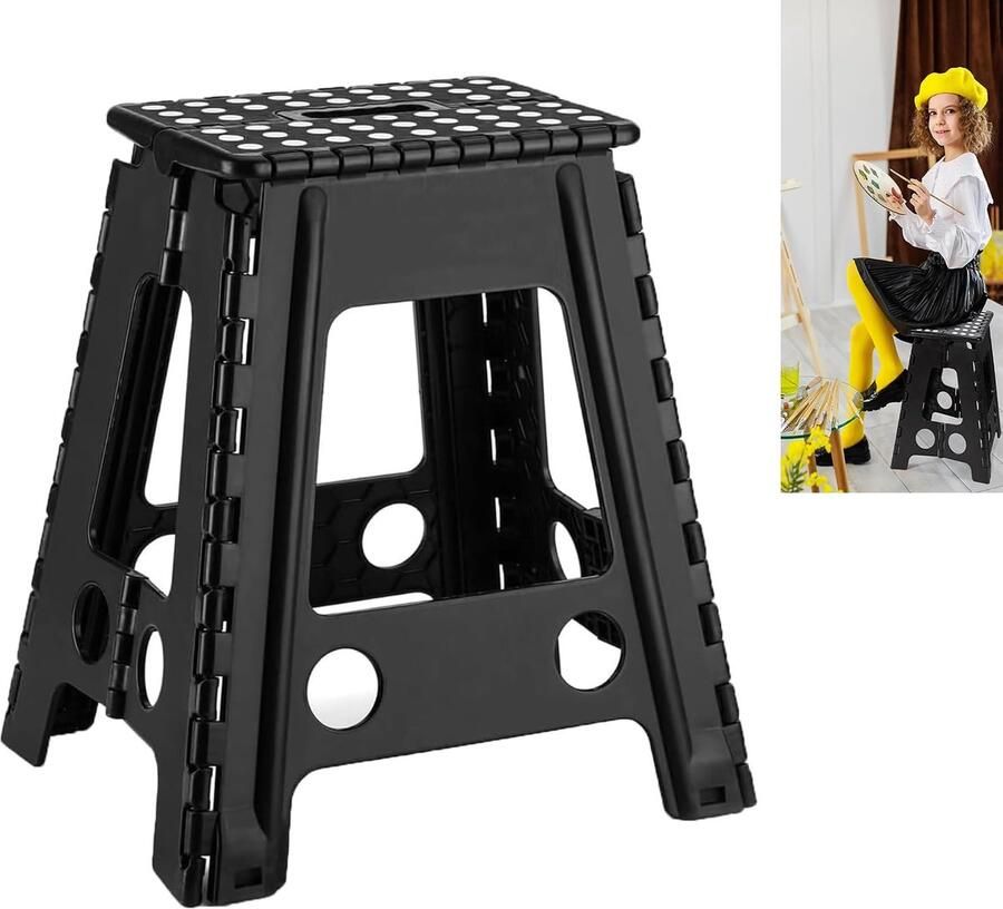 Goodivery Inklapbare en Draagbare Opstapkruk van Kunststof voor Huis en Tuin