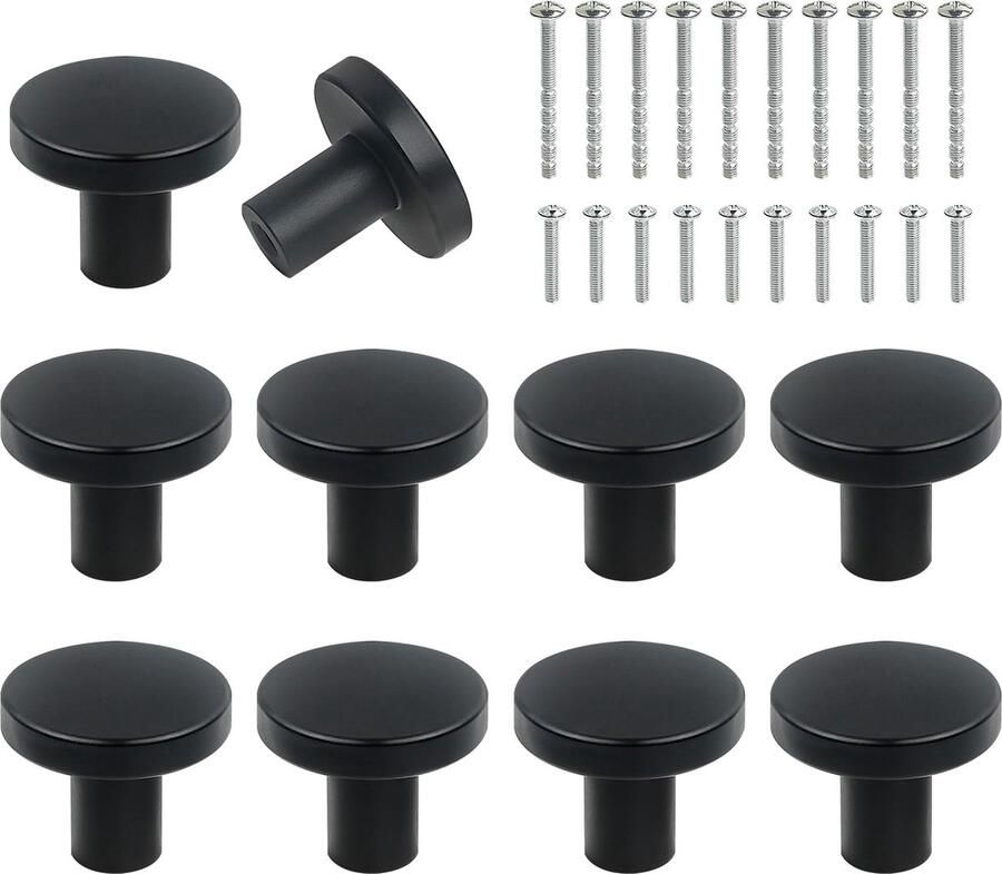 Goodivery Klassieke Ronde Kastknoppen Set van 10 met Messing Afwerking en Schroeven