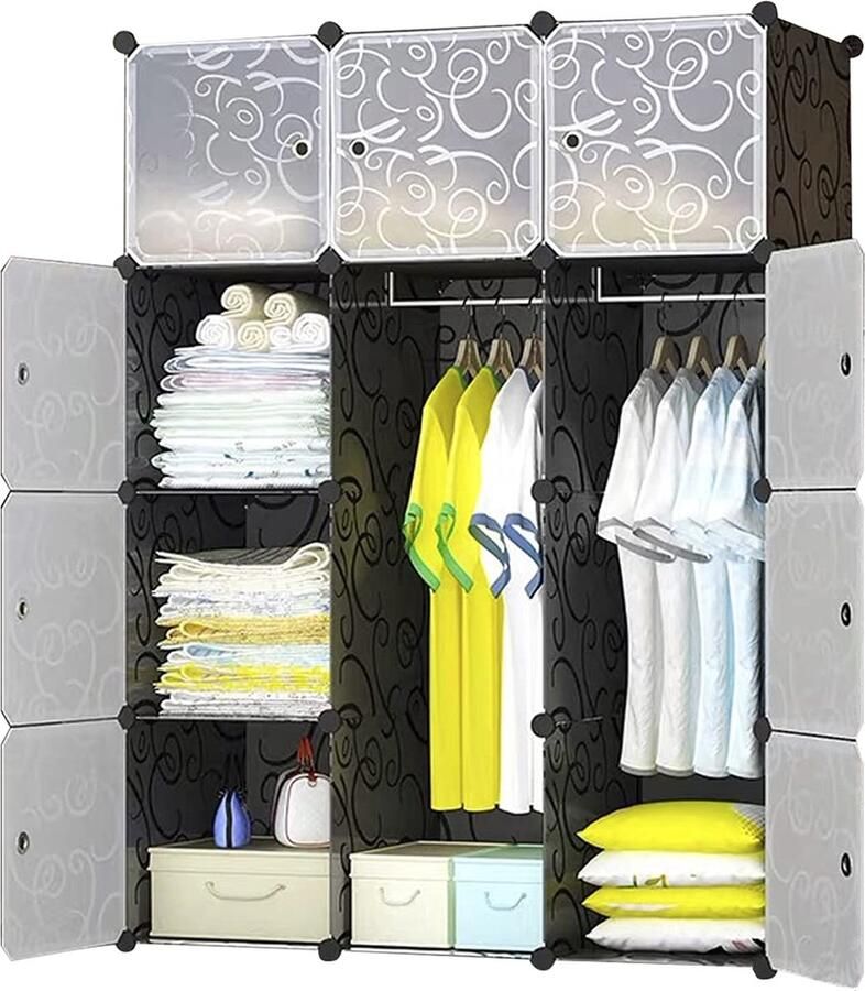 Goodivery Kledingkast met Creatief Insteeksysteem en Diepe Opbergvakken voor Extra Ruimte