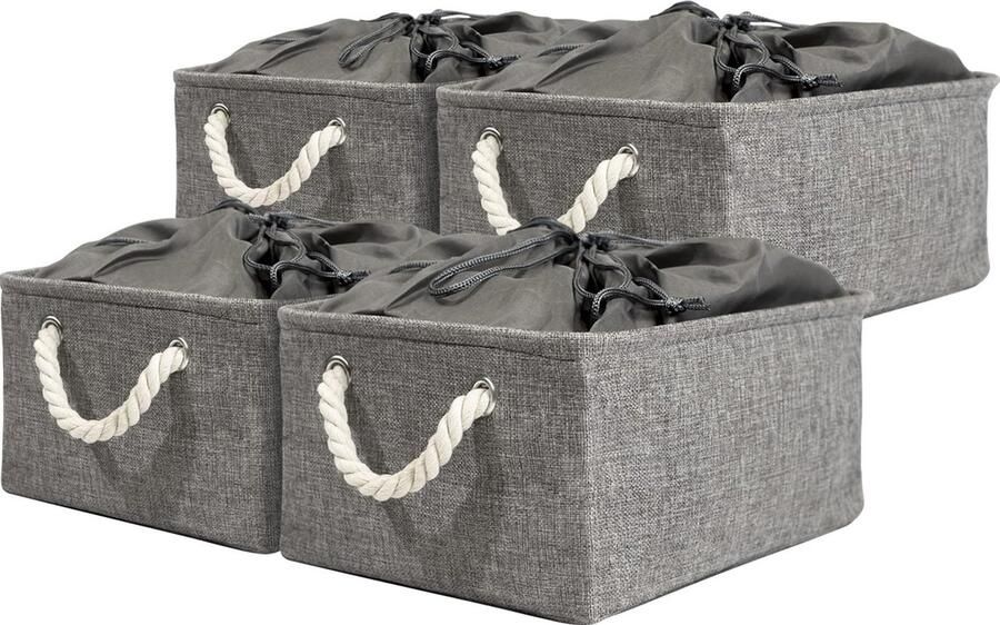 Goodivery Kledingkast Organizers Set van 4 met Opvouwbare Stoffen Ladeboxen voor Slaapkamer en Speelgoedopslag