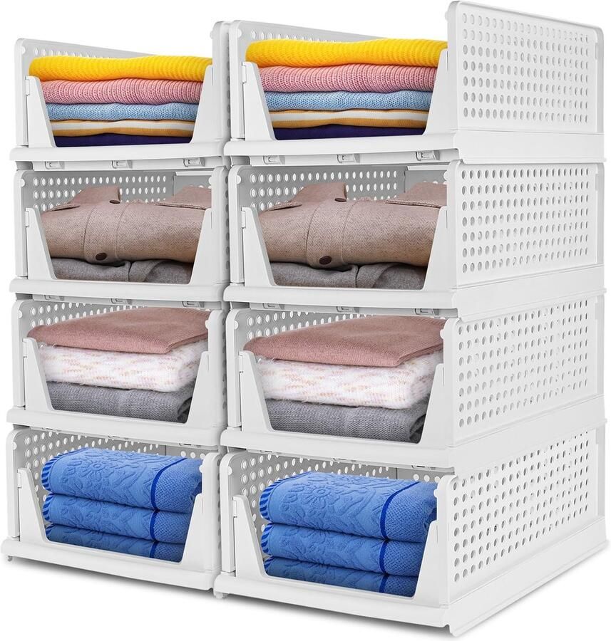 Goodivery Kledingkastorganizer Set van 8 Stuks Voor Slaapkamer Keuken en Meer Wit