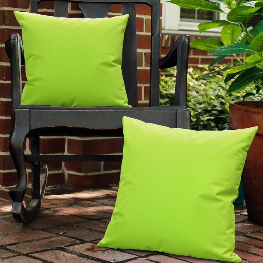 Goodivery Kussensloop 2 stuks waterdicht uv-bescherming sierkussensloop polyester kussensloop met PU-coating voor bank stoel tuin groen fluorescerend