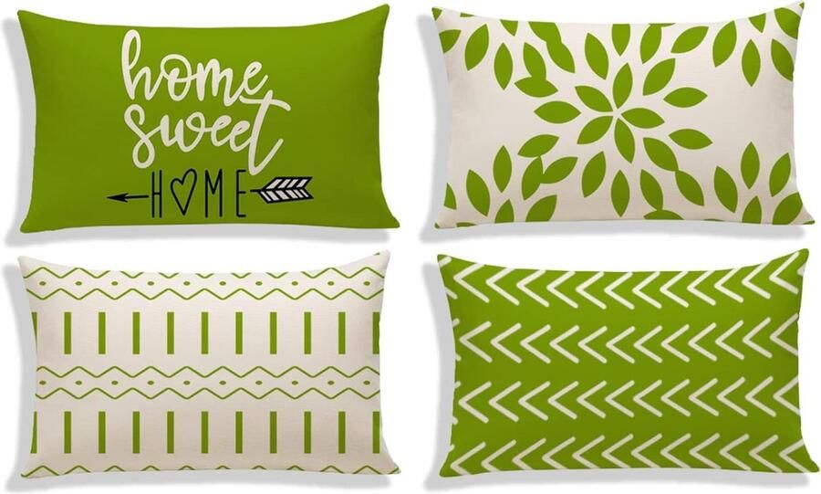 Goodivery Kussenslopen set van 4 kussenslopen linnen kussensloop sierkussen kussenslopen voor bank tuinbed bank kussen 30 x 50 cm (set van 4)