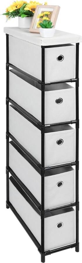 Goodivery Ladekast Kastje Laden Kast Crèmetinten 41 x 32 x 100 cm