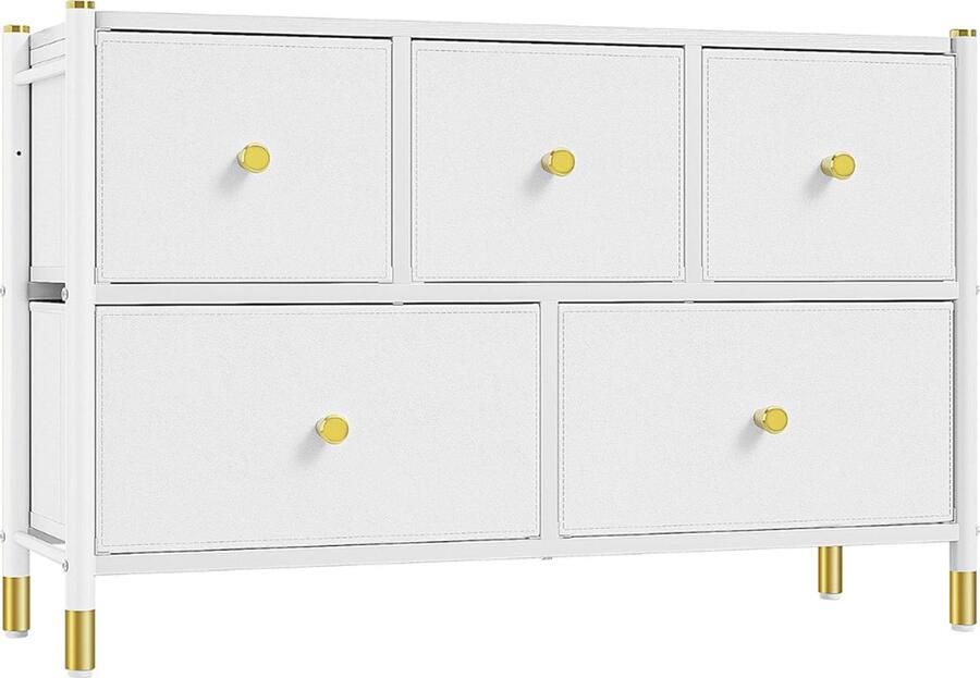 Goodivery Ladekast Ladenkast Ladekasten Lederen opslag Opbergladen Laden Dressoir Wit 100 x 30 x 58 cm