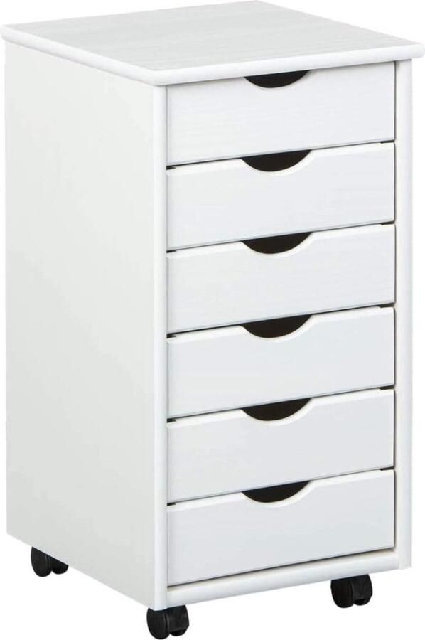 Goodivery Ladekastje ladekasten slaapkamer ladekastje bureau lade kastje ladenkastje op wieltjes 40x 35 x 65cm Wit