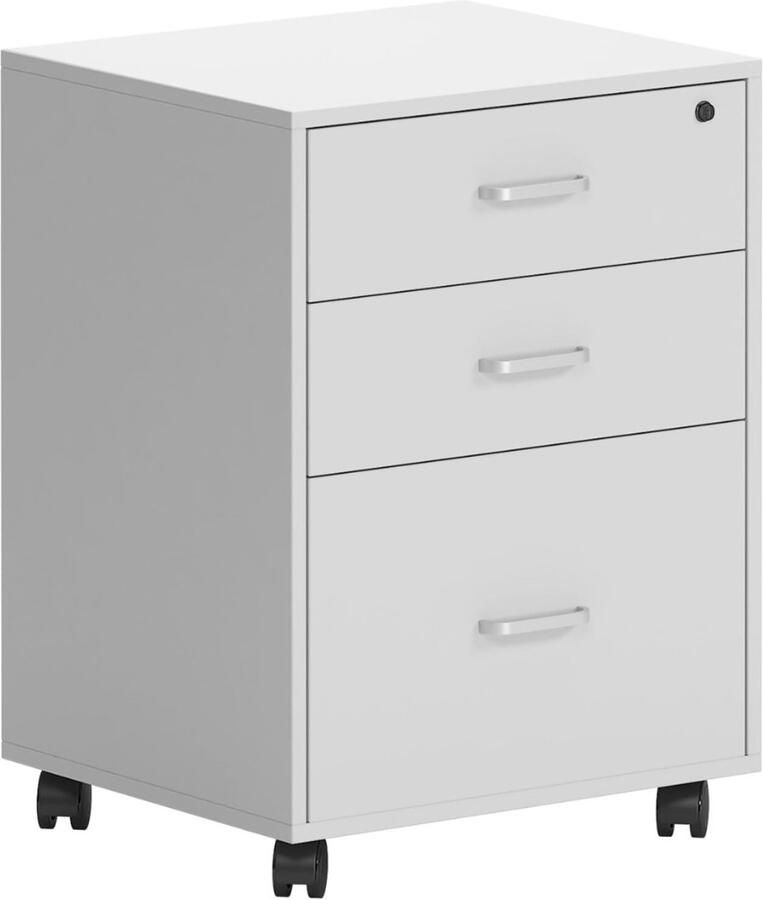 Goodivery Ladenkastje Lade Kastje Ladekasten Slaapkamer met 3 Laden Kantoormeubel 40x40x30cm Wit