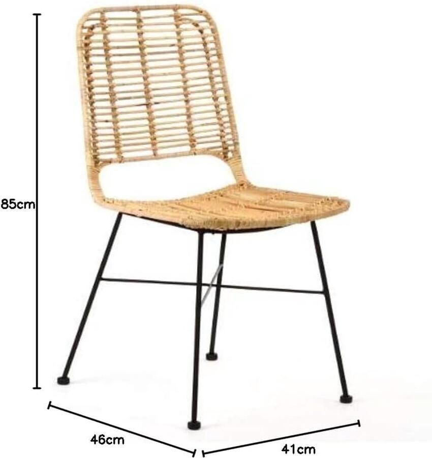 Goodivery Luxe Handgemaakte Rotan Bistrostoel voor Modern Interieur met Hoog Zitcomfort