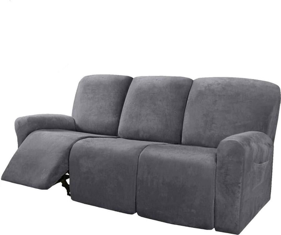 Goodivery Luxueuze Fluwelen Stretchbankhoes voor Driezitsbank Set van 8 Stuks