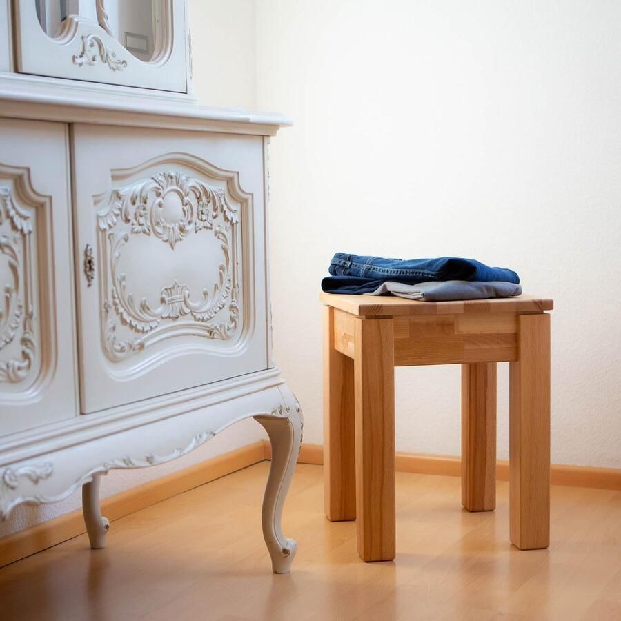 Goodivery Massief Houten Krukje van Beukenhout met Multifunctioneel Ontwerp en Hoge Draagkracht