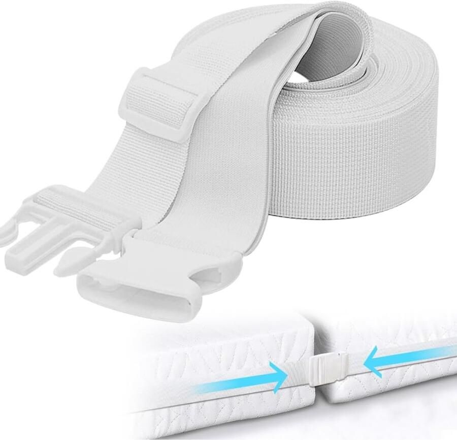 Goodivery Matrasbinder Verbindt Twee Matrassen Tot Een Groot Ligoppervlak 5 CM X 10 M Tweepersoonsbedbrug Wit
