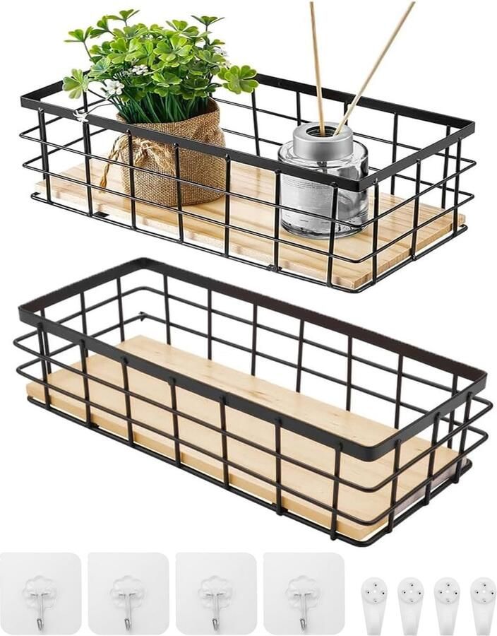 Goodivery Metalen Wandmanden Set van Twee voor Stijlvolle Organisatie