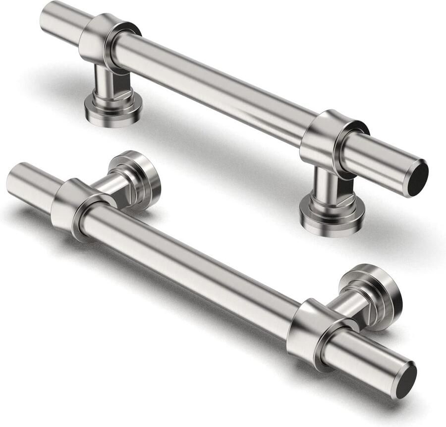 Goodivery Meubelgrepen 96 mm boorgatafstand meubelgrepen kastgrepen keuken kastgreep gebruikt voor deurgreep van badkamerdeur kledingkast geborsteld satijn-nikkel 10 stuks