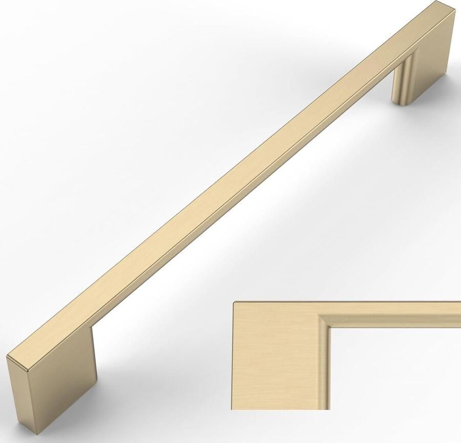 Goodivery Meubelgrepen geborsteld messing 160 mm gatafstand voor gouden keukenkasten kastgrepen ladegrepen deurgrepen voor keukenkasten kledingkast 10 stuks