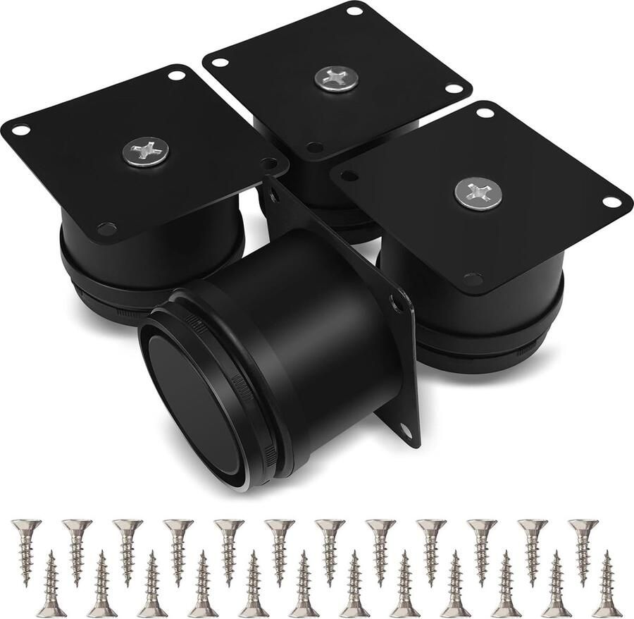 Goodivery Meubelpoten Set van 4 Verstelbare Metalen Meubelpoten voor Kasten en Tafels