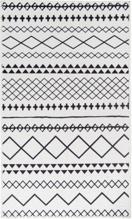 Goodivery Modern Boho Stijl Vloerkleed voor Woonkamer en Eetkamer Zwart Wit 200x290 cm