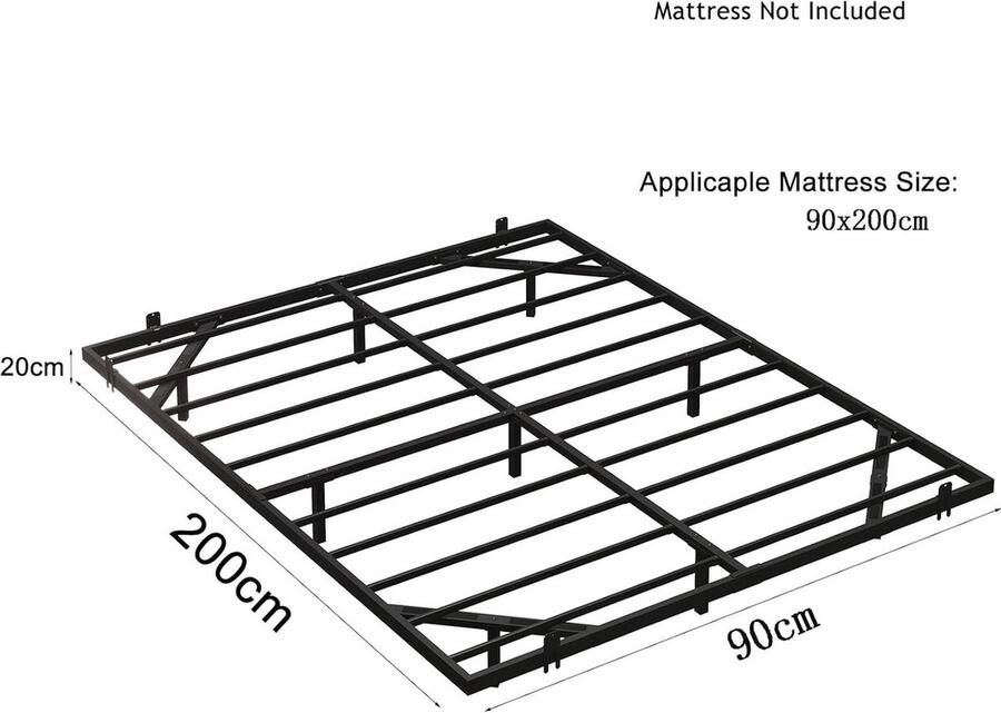 Goodivery Modern Zwevend Bedframe met LED-Verlichting en Geluidsvrije Ontwerp 90 x 200 cm